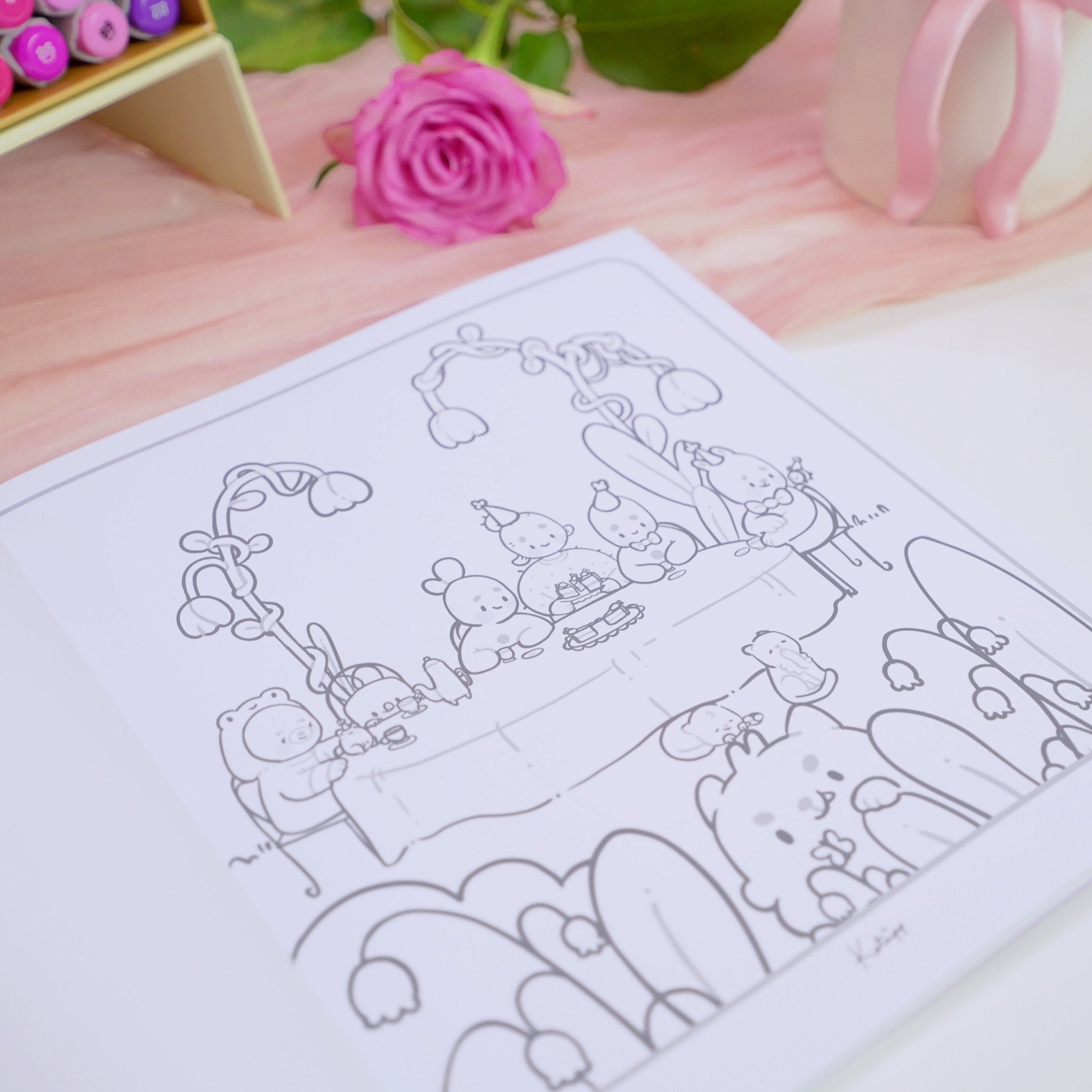 Katnipp Soft Spring Comfort Colouring Book | Kawaii Spring Colouring Book Artist Edition Katnipp character product
