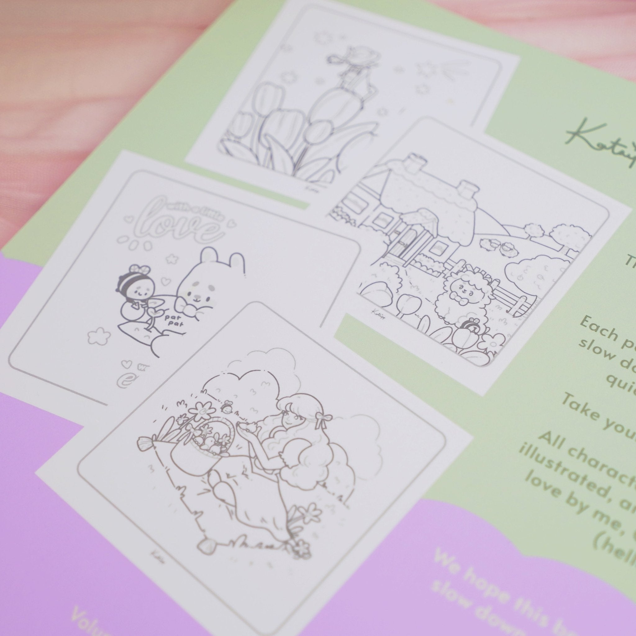 Katnipp Soft Spring Comfort Colouring Book | Kawaii Spring Colouring Book Artist Edition Katnipp character product