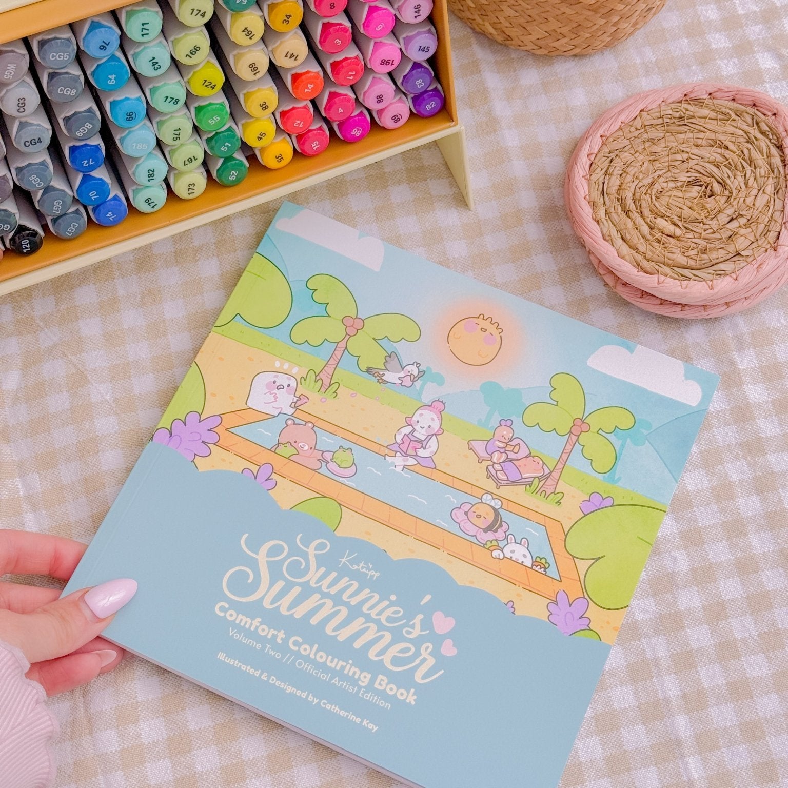 Katnipp Sunnie's Summer Comfort Colouring Book for Adults | Cute Kawaii Summer Colouring Book | Official Artist Edition Katnipp character product