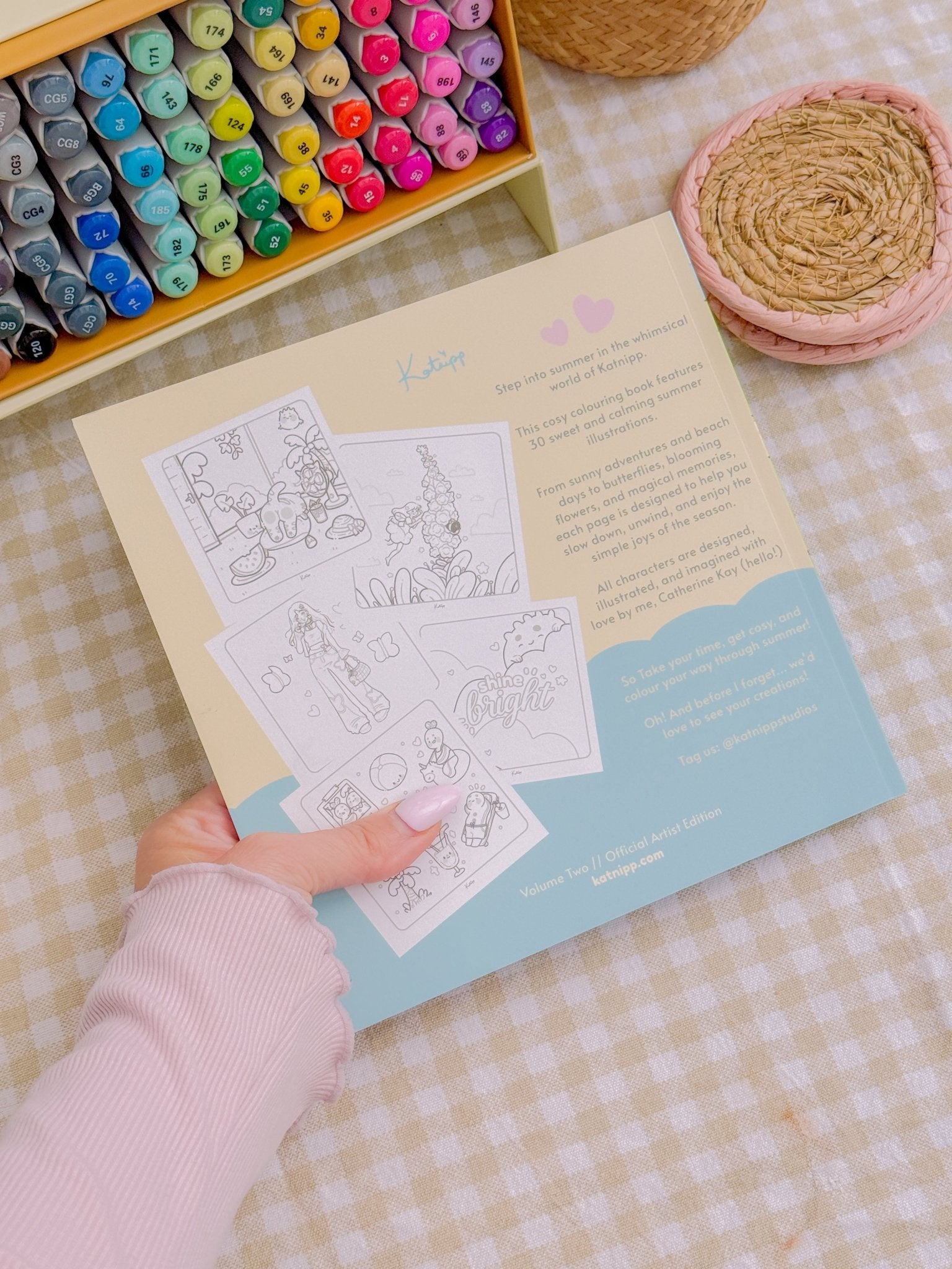 Katnipp Sunnie's Summer Comfort Colouring Book for Adults | Cute Kawaii Summer Colouring Book | Official Artist Edition Katnipp character product