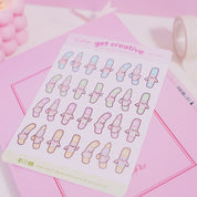 Kawaii Artist Marker Pen Sticker Sheet – Motivational Emojis | ART 003 - Katnipp Studios