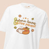 Kawaii Autumn Graphic T-Shirt – Cozy Leaves & Coffee Design - Cute Seasonal Apparel - Katnipp Studios