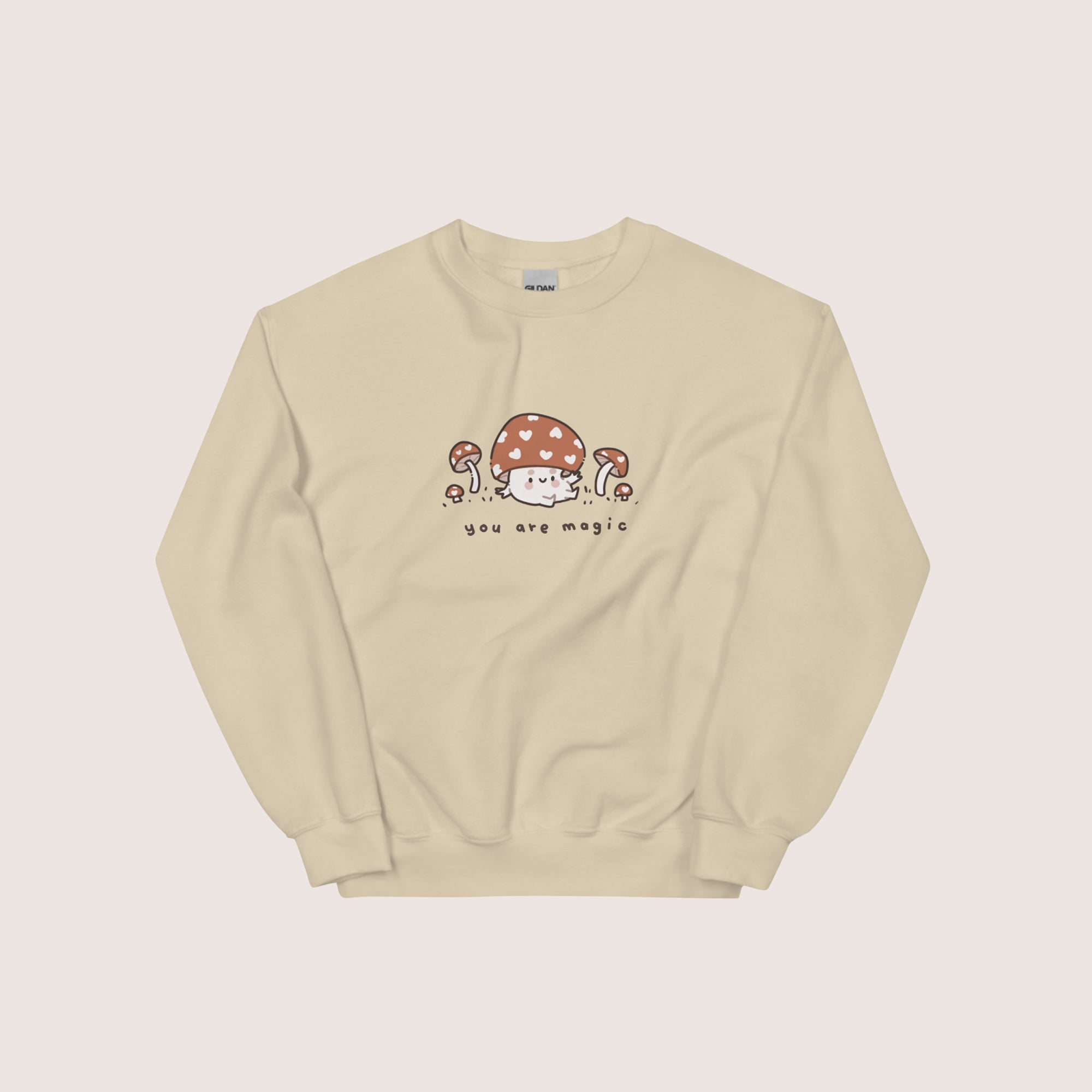 Kawaii Autumn Magic Mushroom Sweater – Cozy & Cute Fall Graphic Jumper - Cute Seasonal Apparel - Katnipp Studios