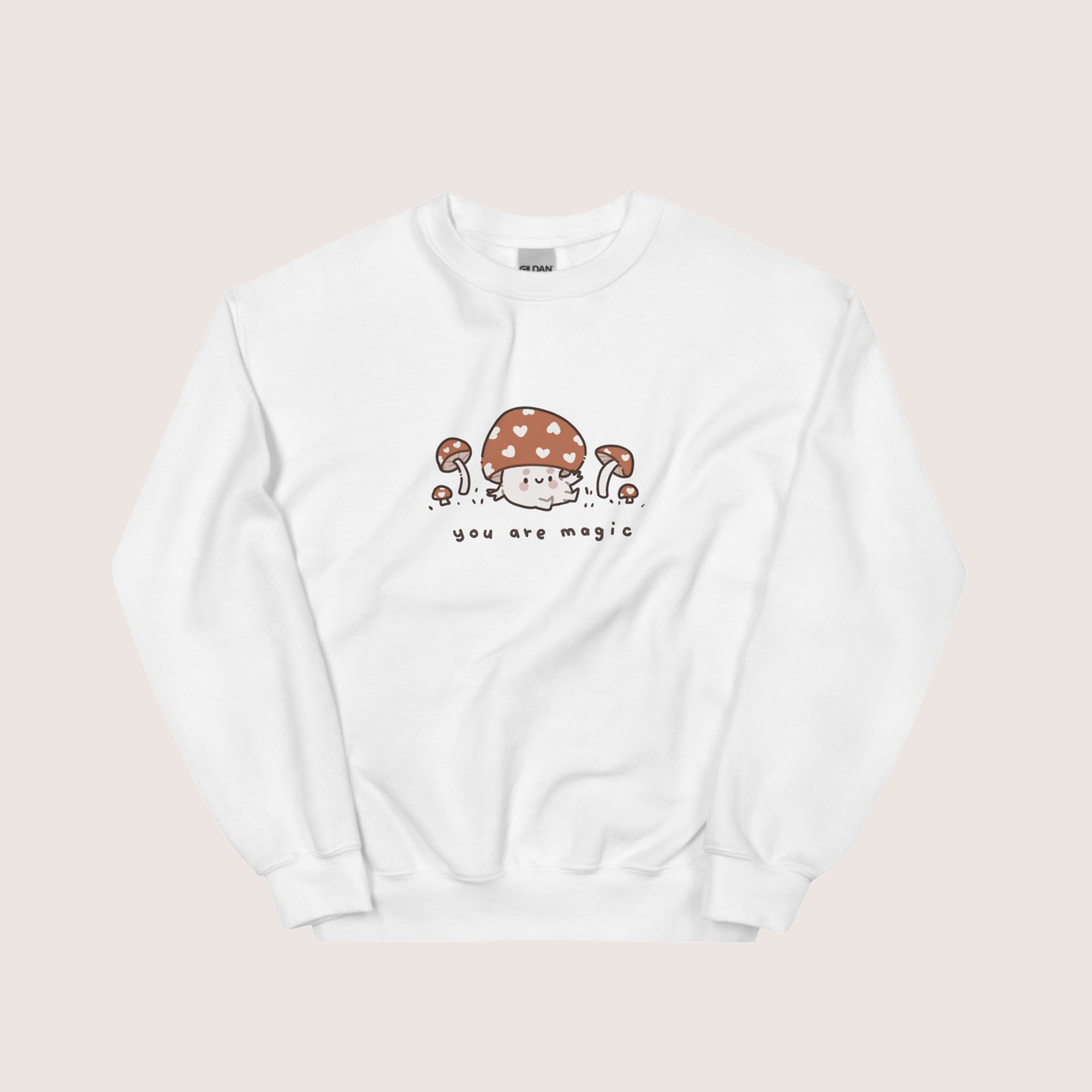 Kawaii Autumn Magic Mushroom Sweater – Cozy & Cute Fall Graphic Jumper - Cute Seasonal Apparel - Katnipp Studios