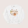 Kawaii Autumn Sweater - 'Autumn Leaves & Coffee Please!' - Cozy Fall Sweatshirt - Katnipp Studios