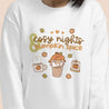 Kawaii Autumn Sweater - 'Cosy Nights & Pumpkin Spice' - Cute Fall Sweatshirt - Katnipp Studios