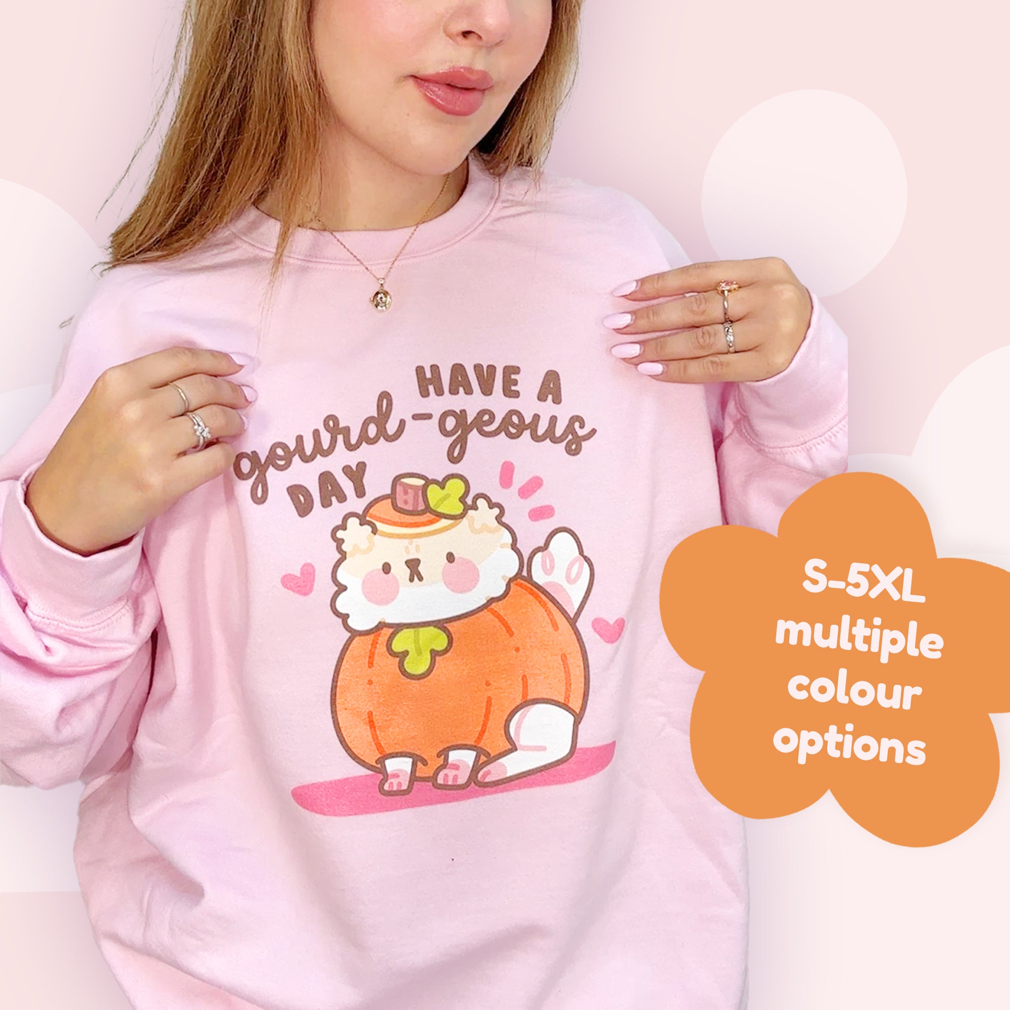 Kawaii Autumn Sweater – “Have a Gourd-geous Day” - Funny Fall Dog Jumper - Katnipp Studios