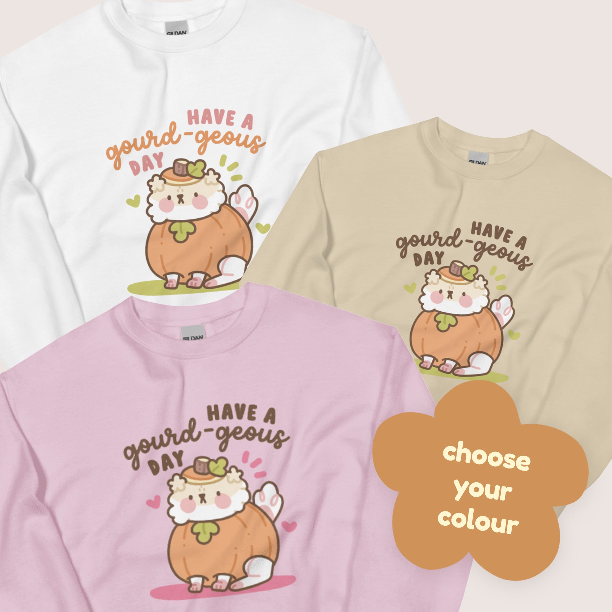 Kawaii Autumn Sweater – “Have a Gourd-geous Day” - Funny Fall Dog Jumper - Katnipp Studios