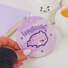 Kawaii Bartholomew the Bat Gothic Halloween Coaster – ‘Don’t Be Ordinary, Be Fangtastic’ - Spooky Desk Decor & Halloween Drinkware - Katnipp Studios