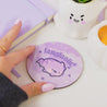 Kawaii Bartholomew the Bat Gothic Halloween Coaster – ‘Don’t Be Ordinary, Be Fangtastic’ - Spooky Desk Decor & Halloween Drinkware - Katnipp Studios