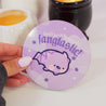 Kawaii Bartholomew the Bat Gothic Halloween Coaster – ‘Don’t Be Ordinary, Be Fangtastic’ - Spooky Desk Decor & Halloween Drinkware - Katnipp Studios