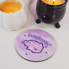 Kawaii Bartholomew the Bat Gothic Halloween Coaster – ‘Don’t Be Ordinary, Be Fangtastic’ - Spooky Desk Decor & Halloween Drinkware - Katnipp Studios