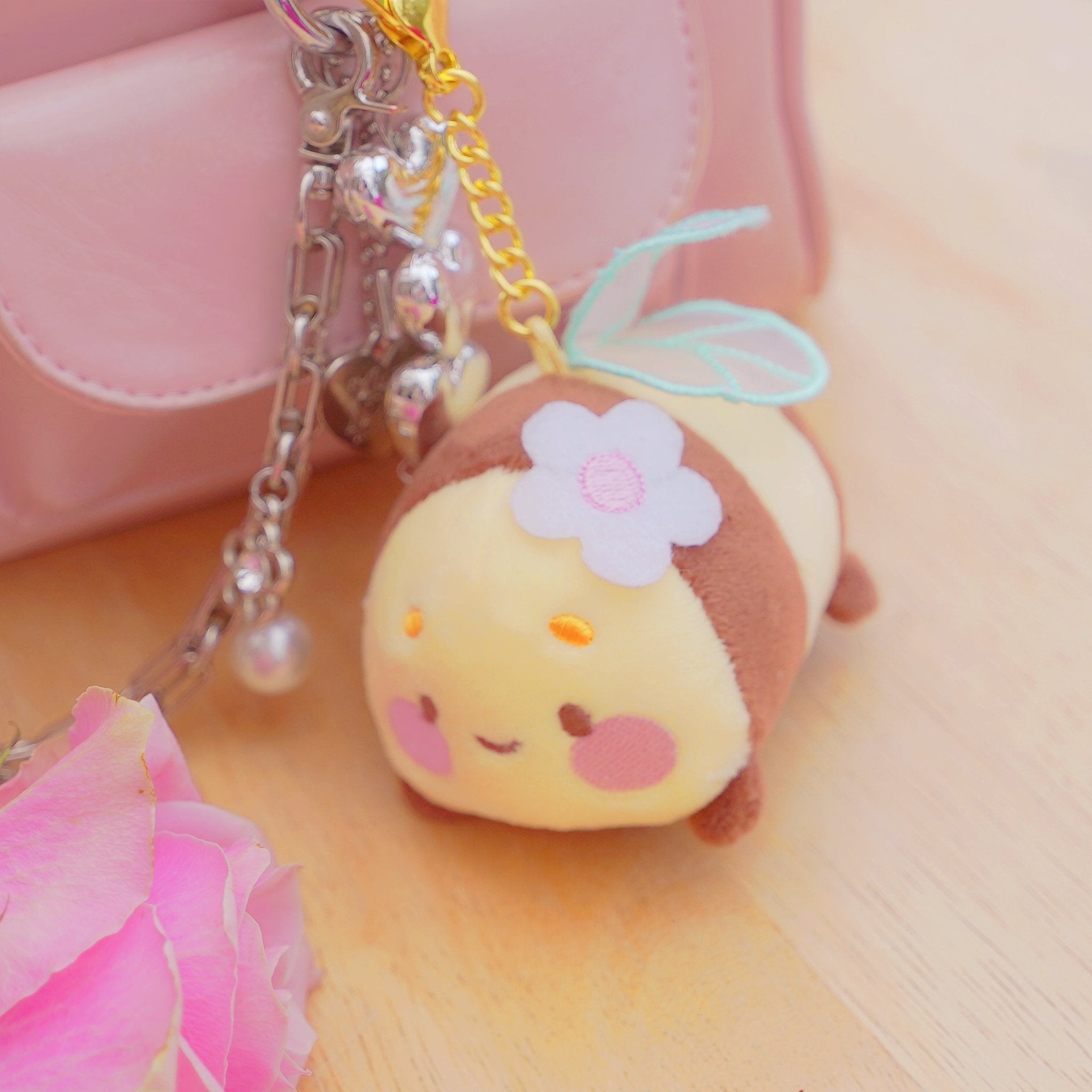 Kawaii Bee Plush Keychain | Bumblebutt Sakura Bag Charm Katnipp character product