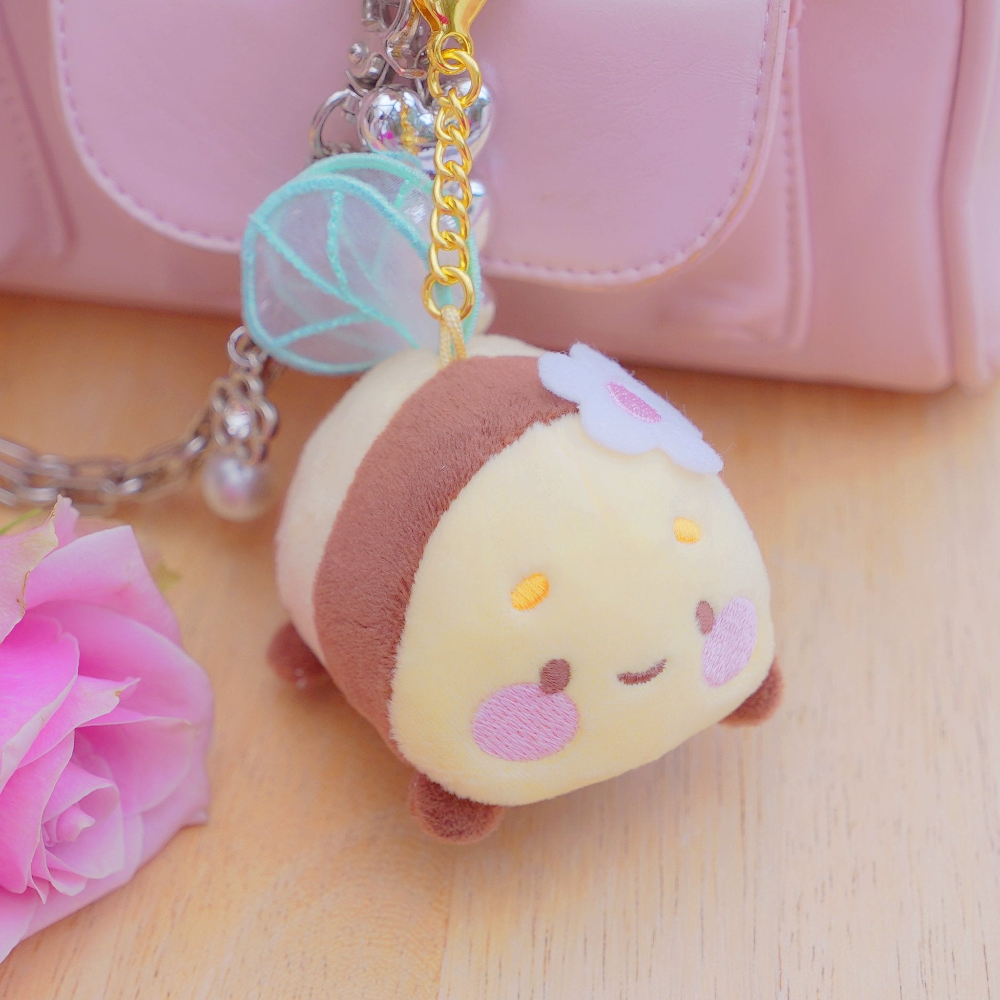 Kawaii Bee Plush Keychain | Bumblebutt Sakura Bag Charm Katnipp character product