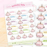 Kawaii Cute Birthday Reminder Planner Sticker Sheet - MISC 009 - Katnipp Studios