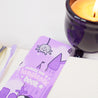 Kawaii Gothic Halloween Bookmark – ‘Sinking into a Fangtastic Book’ - Double-Sided Vinyl Stationery for Spooky Reading - Katnipp Studios