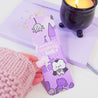 Kawaii Gothic Halloween Bookmark – ‘Sinking into a Fangtastic Book’ - Double-Sided Vinyl Stationery for Spooky Reading - Katnipp Studios