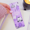 Kawaii Gothic Halloween Bookmark – ‘Sinking into a Fangtastic Book’ - Double-Sided Vinyl Stationery for Spooky Reading - Katnipp Studios