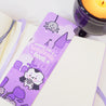 Kawaii Gothic Halloween Bookmark – ‘Sinking into a Fangtastic Book’ - Double-Sided Vinyl Stationery for Spooky Reading - Katnipp Studios