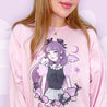 Kawaii Gothic Halloween Long Sleeve T-Shirt – “Fangtastic” Vampire Girl Graphic Tee - Gildan Apparel - Katnipp Studios