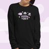 Kawaii Halloween Long Sleeve T-Shirt – “Creepy Chic” Gothic Design - Spooky Cute Apparel - Katnipp Studios