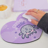 Kawaii Halloween Mouse Pad - “Cursed Cutie” with Fluffy the Spider - Gothic Purple Desk Decor - Katnipp Studios