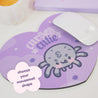 Kawaii Halloween Mouse Pad - “Cursed Cutie” with Fluffy the Spider - Gothic Purple Desk Decor - Katnipp Studios