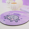 Kawaii Halloween Mouse Pad - “Cursed Cutie” with Fluffy the Spider - Gothic Purple Desk Decor - Katnipp Studios