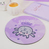 Kawaii Halloween Mouse Pad - “Cursed Cutie” with Fluffy the Spider - Gothic Purple Desk Decor - Katnipp Studios