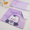 Kawaii Halloween Mouse Pad - Gothic Purple Desk Decor - “Have a Fangtastic Day” with Vampire Marshie - Katnipp Studios