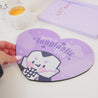 Kawaii Halloween Mouse Pad - Gothic Purple Desk Decor - “Have a Fangtastic Day” with Vampire Marshie - Katnipp Studios