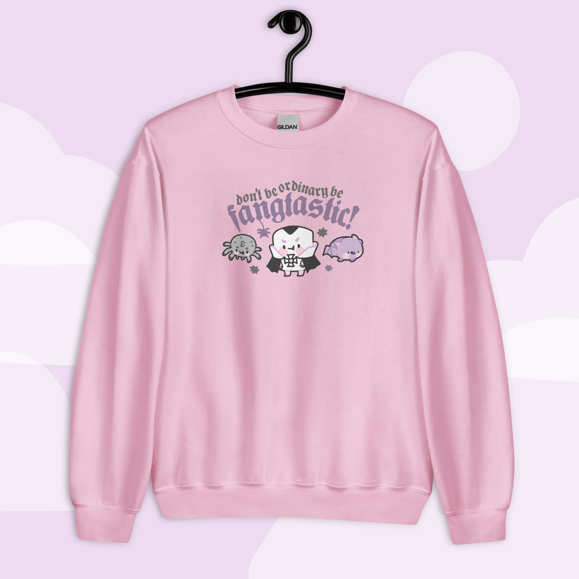 Kawaii Halloween Sweatshirt – “Don’t Be Ordinary, Be Fangtastic” - Gothic Halloween Apparel - Katnipp Studios