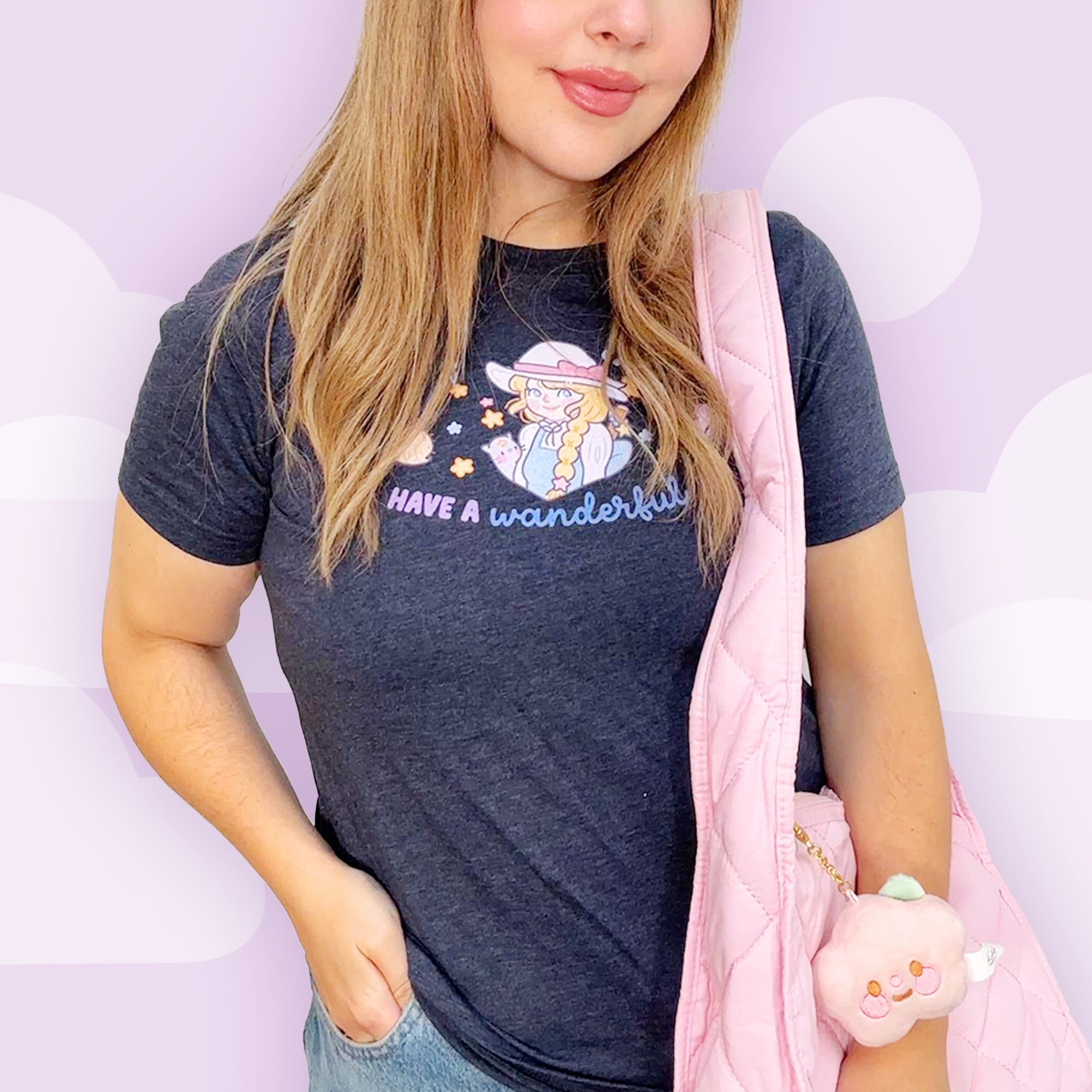 Kawaii Halloween Witch T-Shirt – “Wanderful Day” Pastel Witch Graphic Tee - Cute Halloween Apparel - Katnipp Studios