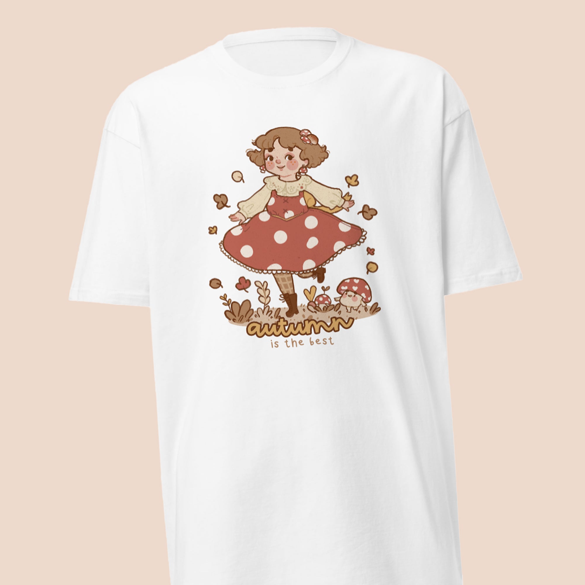 Kawaii Premium Autumn T-Shirt - 'Autumn is the Best' - Shroomie & Autumn Girl - Katnipp Studios