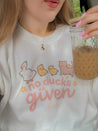 Kawaii Spring Sweatshirt – “No Ducks Given” Funny Pun Sweater - Cute Seasonal Apparel - Katnipp Studios