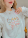 Kawaii Spring Sweatshirt – “No Ducks Given” Funny Pun Sweater - Cute Seasonal Apparel - Katnipp Studios