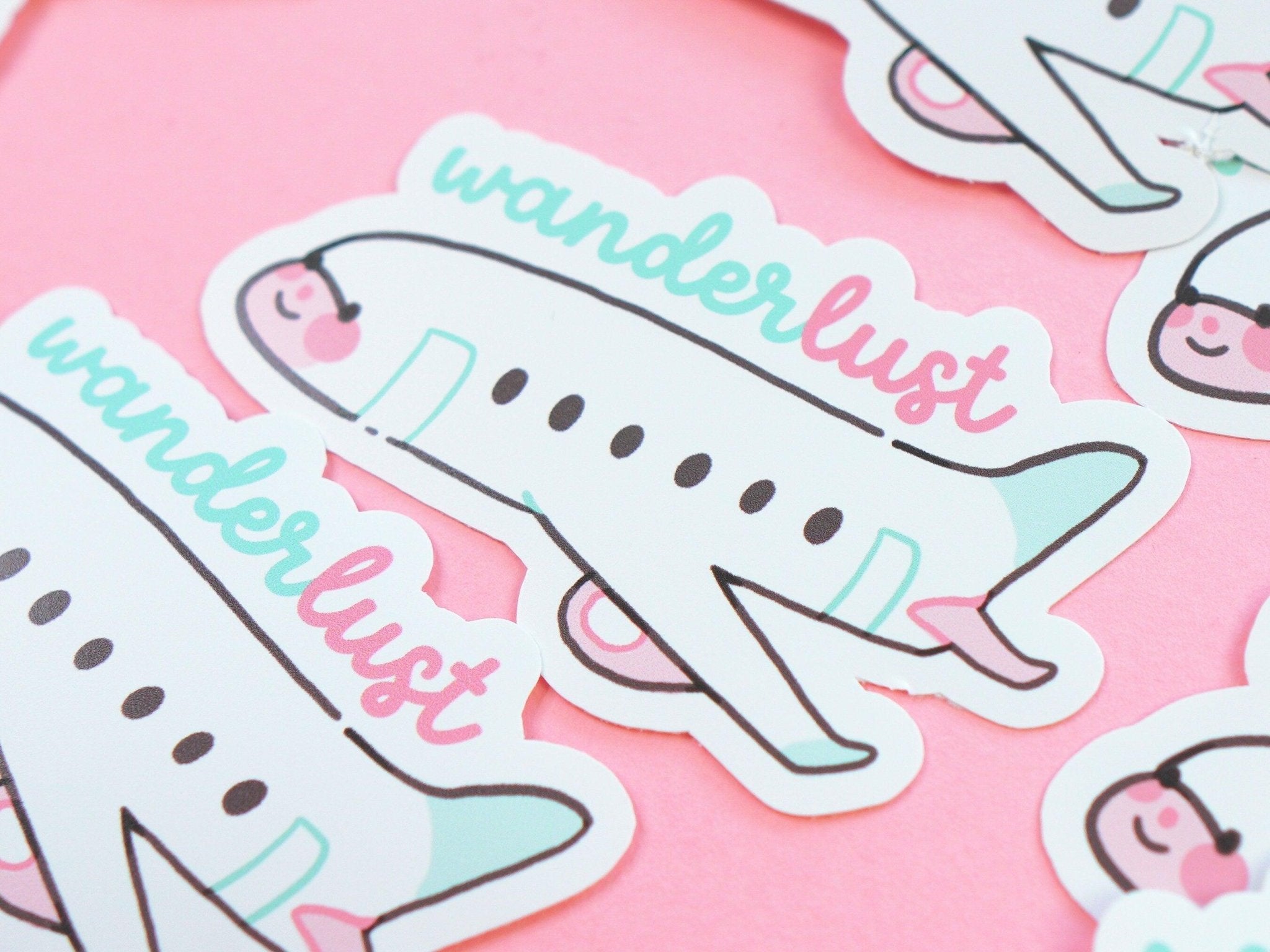 Kawaii Travel Sticker Set | 4 Adventure Vinyl Stickers Katnipp character product