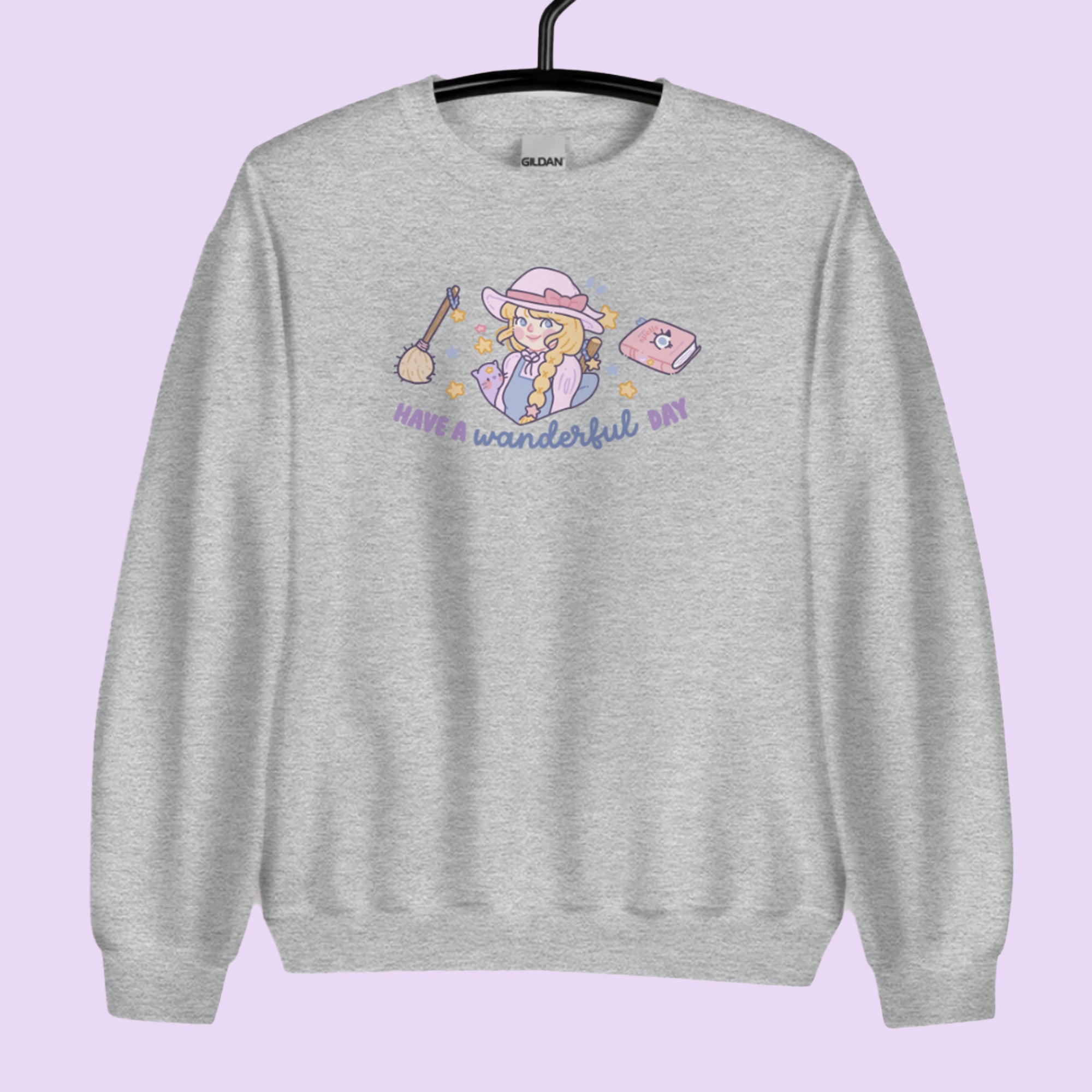 Kawaii Witch Halloween Sweater – “Have a Wanderful Day” - Magical Girl Pastel Witch Apparel - Katnipp Studios