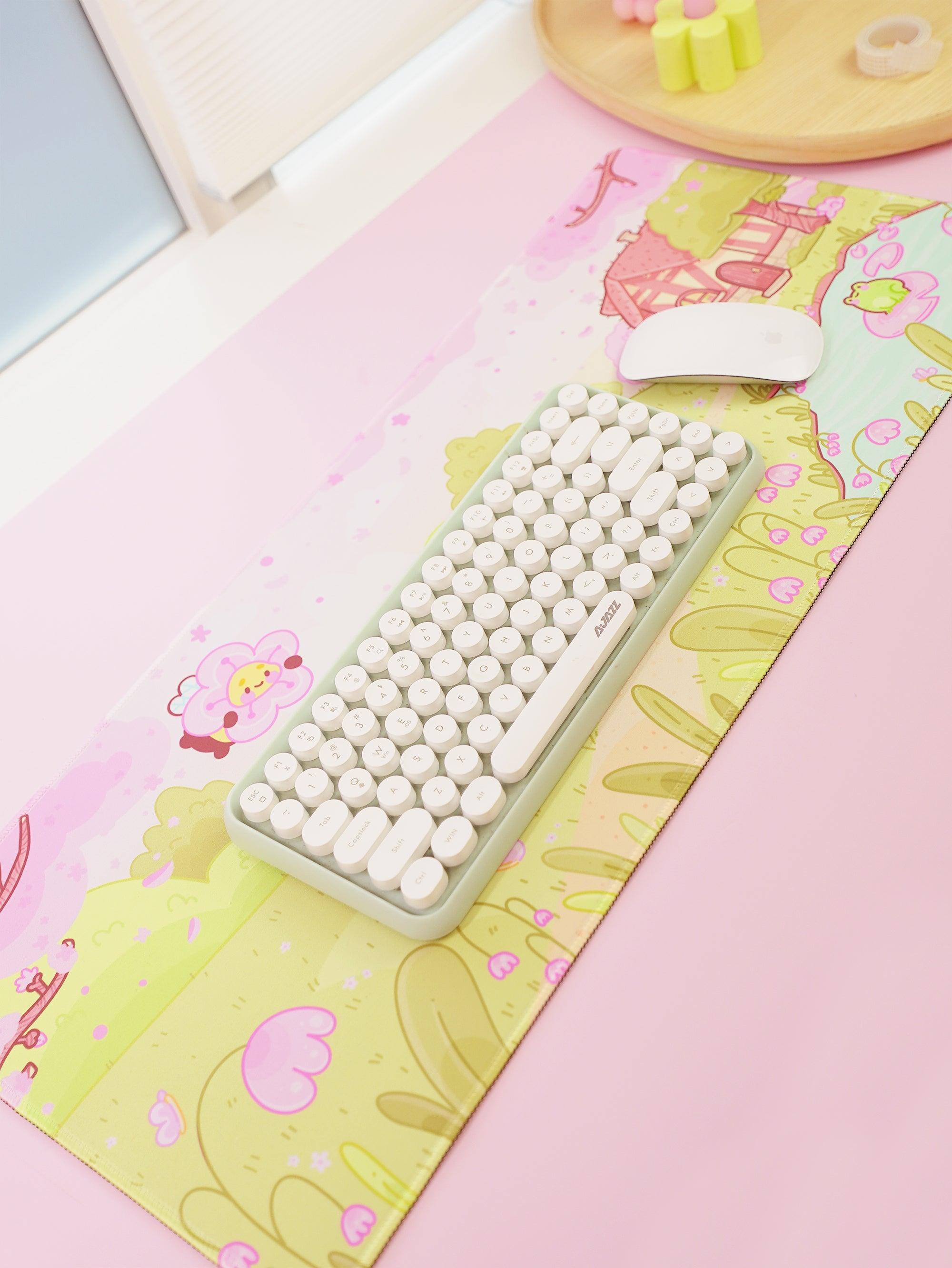 Large Sakura Scene Bumblebutt Cherry Blossom Gaming Mouse Pad - Katnipp Studios