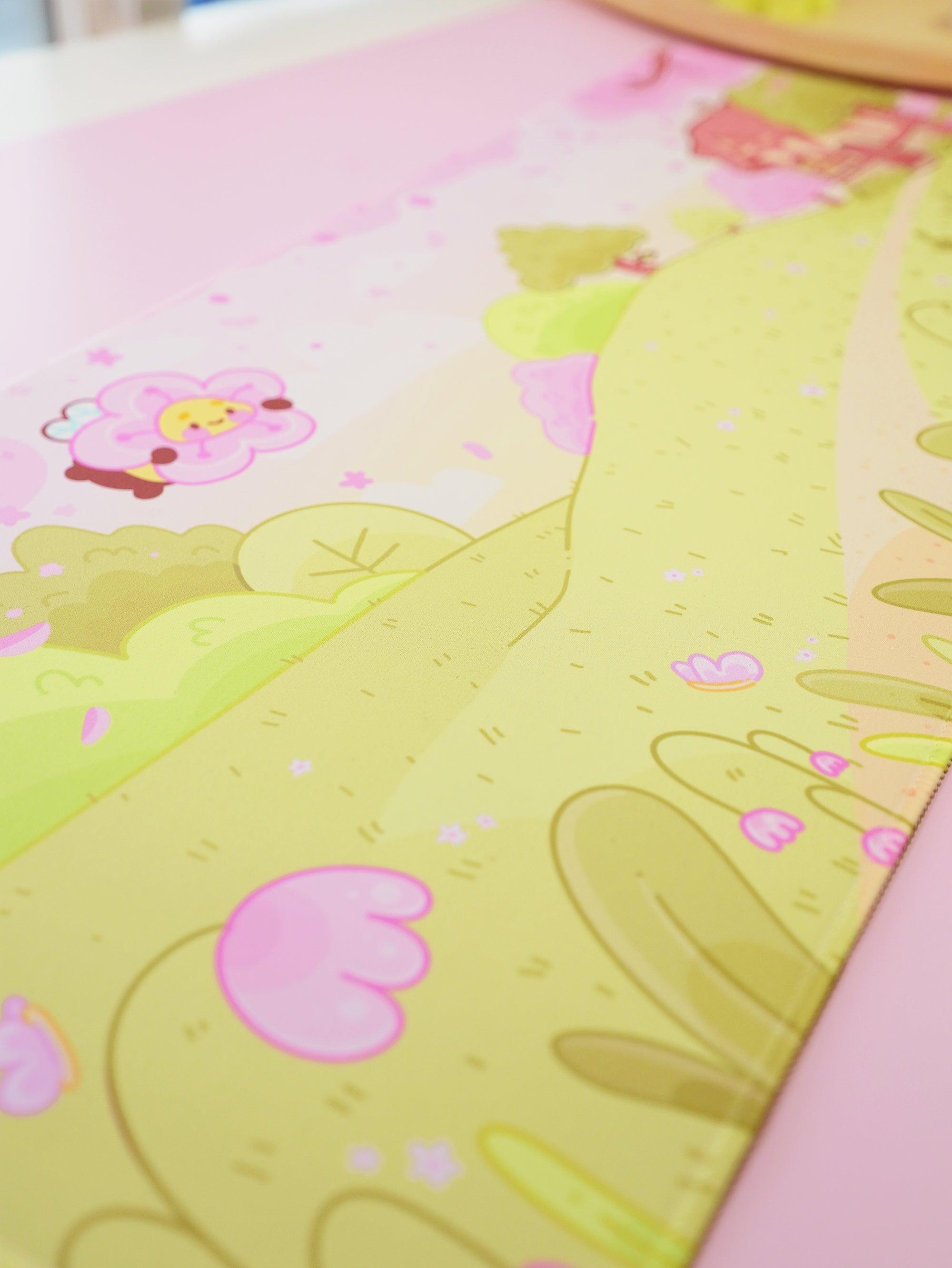 Large Sakura Scene Bumblebutt Cherry Blossom Gaming Mouse Pad - Katnipp Studios