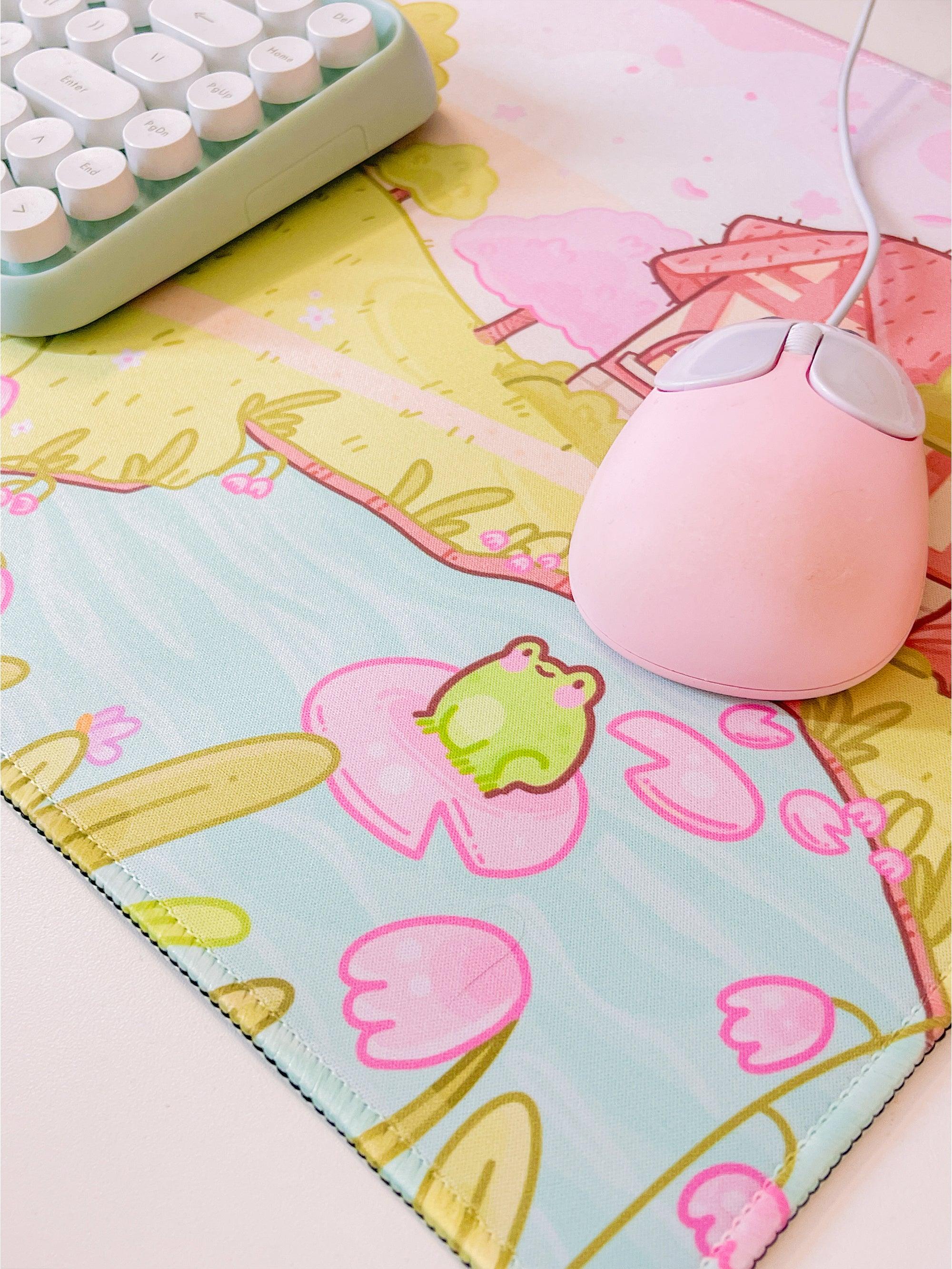 Large Sakura Scene Bumblebutt Cherry Blossom Gaming Mouse Pad - Katnipp Studios