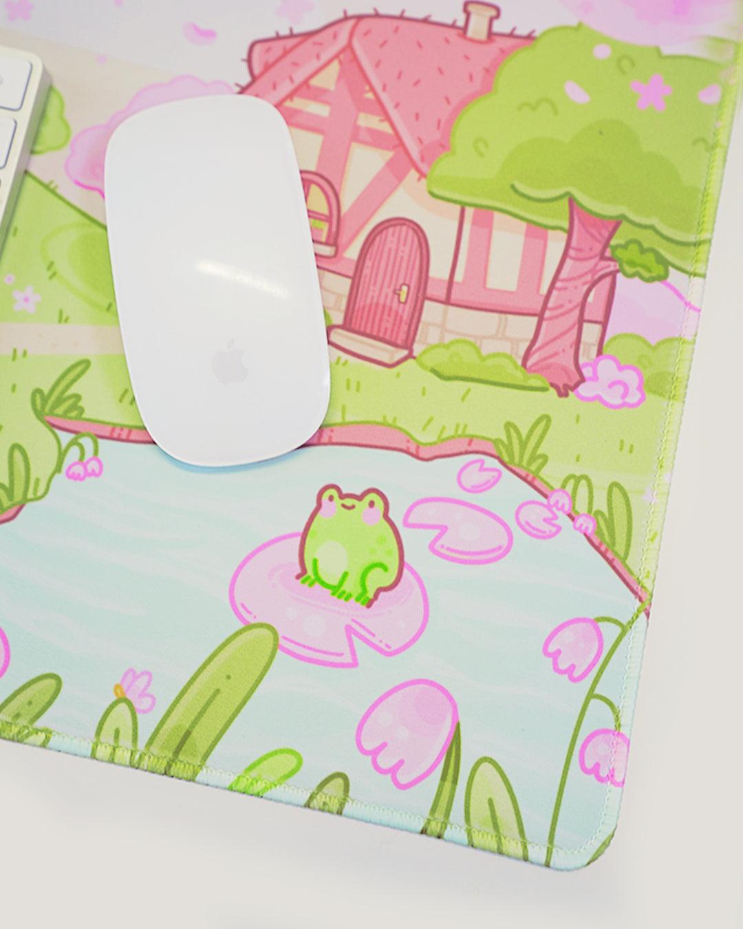 Large Sakura Scene Bumblebutt Cherry Blossom Gaming Mouse Pad - Katnipp Studios