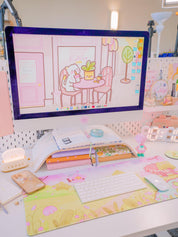 Large Sakura Scene Bumblebutt Cherry Blossom Gaming Mouse Pad - Katnipp Studios