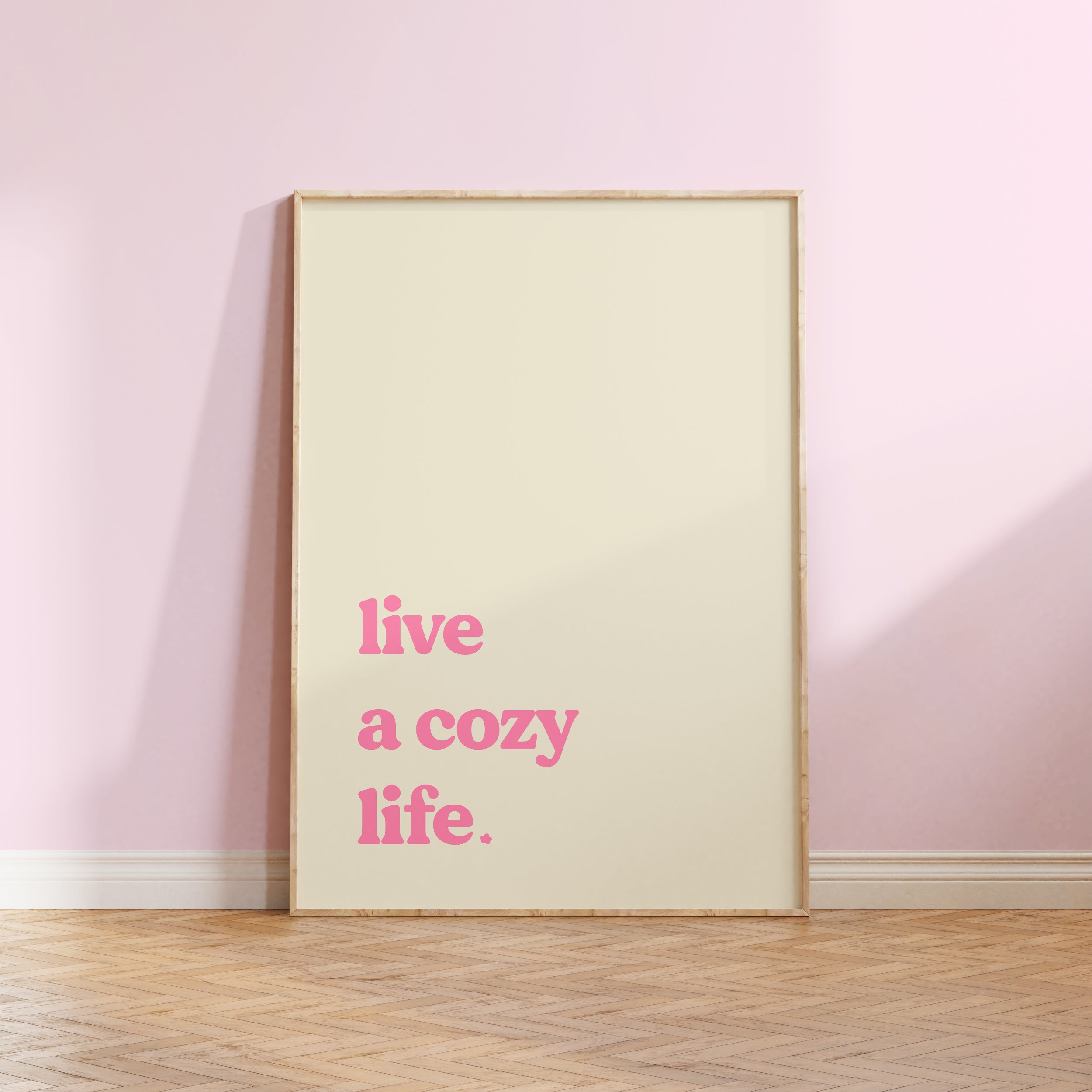 Live a Cozy Life Art Print | Whimsical Home Decor | Cozy Aesthetic Wall Art for Relaxation - Katnipp Studios