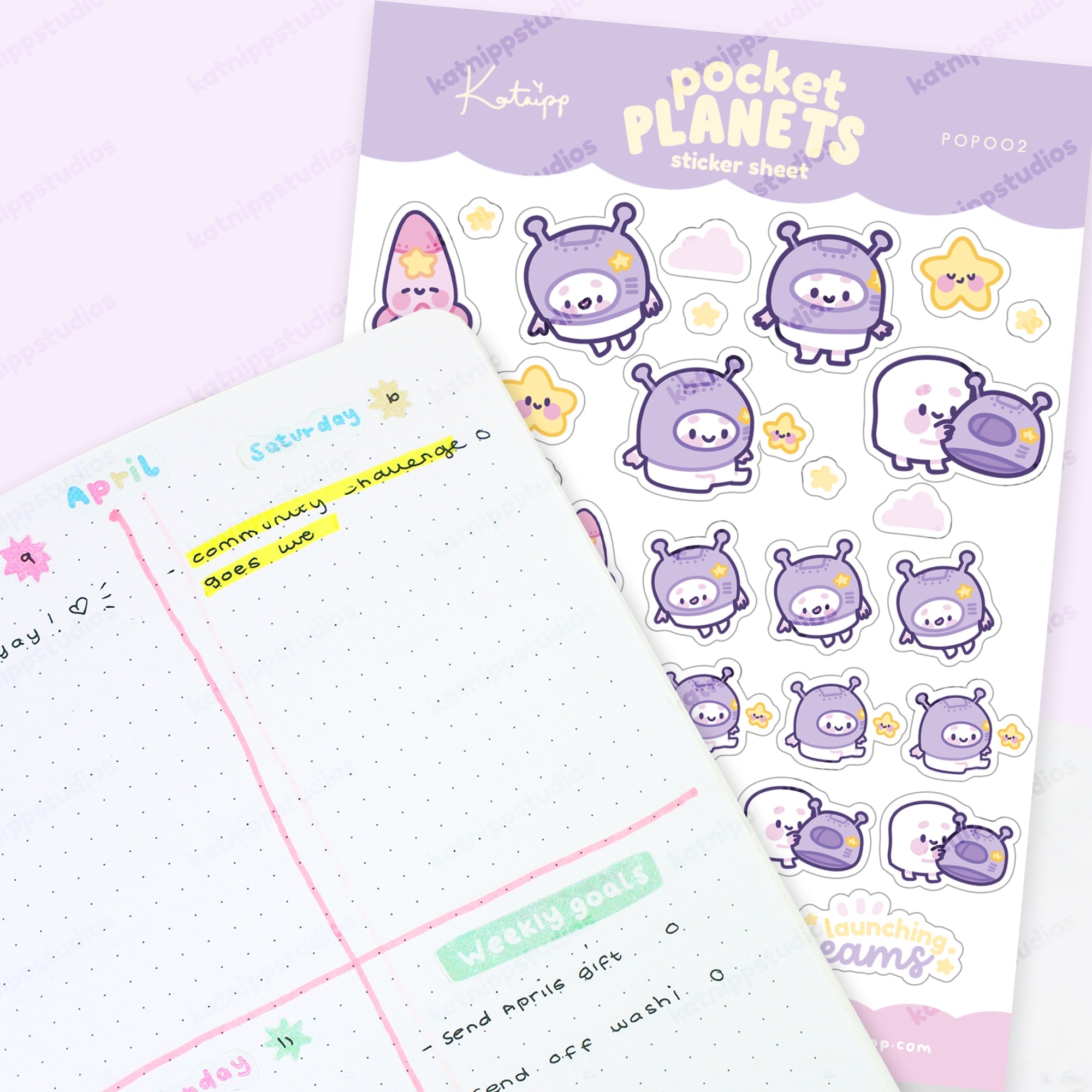 Marshie & Friends Sticker Sheet | A6 Kawaii | Launching Dreams | POP002 Katnipp character product