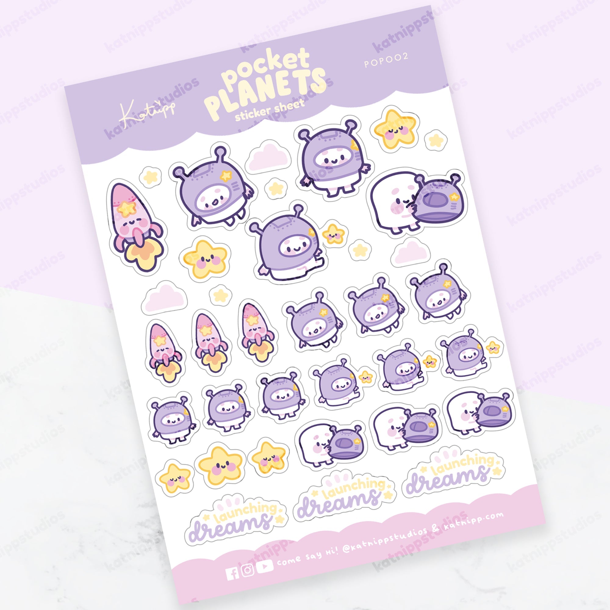 Marshie & Friends Sticker Sheet | A6 Kawaii | Launching Dreams | POP002 Katnipp character product