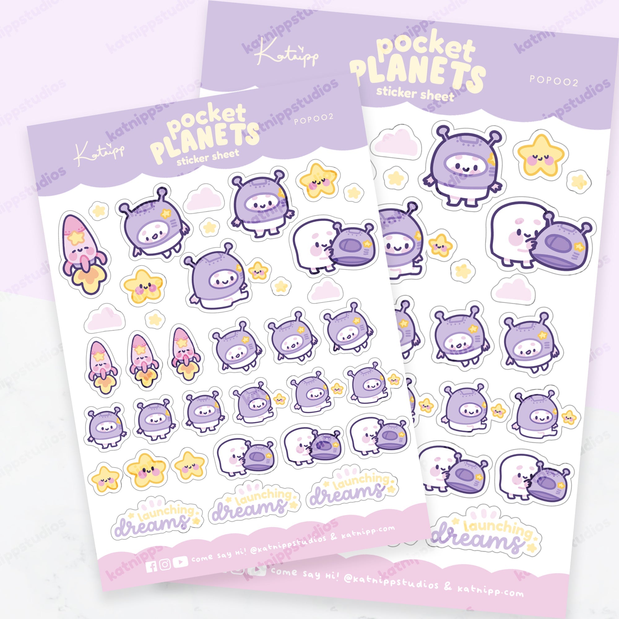 Marshie & Friends Sticker Sheet | A6 Kawaii | Launching Dreams | POP002 Katnipp character product