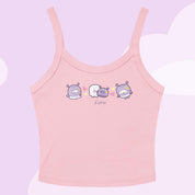 Marshie Pocket Planets Crop Top | Kawaii Pastel Space Cami | Cute Aesthetic Y2K Top | Katnipp Women's Fashion Katnipp character product