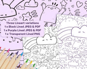 Marshies Dream Kawaii Colouring Page | Printable Digital Download Katnipp character product