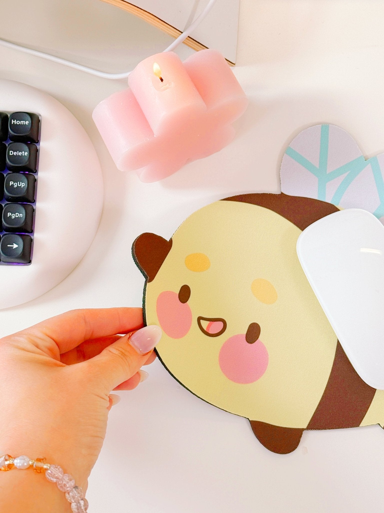 Mini Bumblebutt Bee Desk Pad | Kawaii Cottagecore Desk Decor Katnipp character product